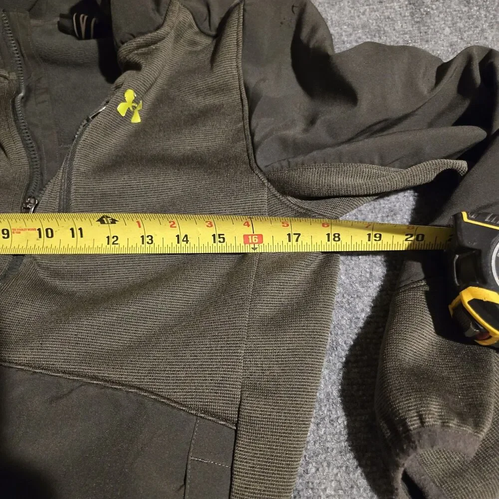 Under Armour Jacket Youth Large Green Full Zip Hood Pockets Spring/Fall Casual